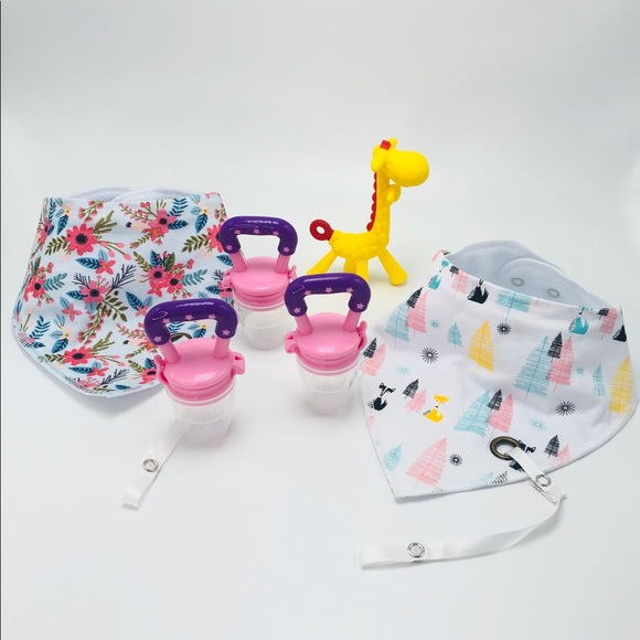 Fashion Baby Bibs With Pacifier Hangers Teether - Picture 1 of 16